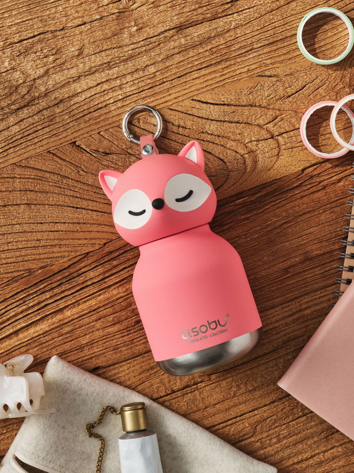 아소부(ASOBU) 진공스텐 보온보냉 캐릭터 키링 텀블러 미니 베스티 200ml