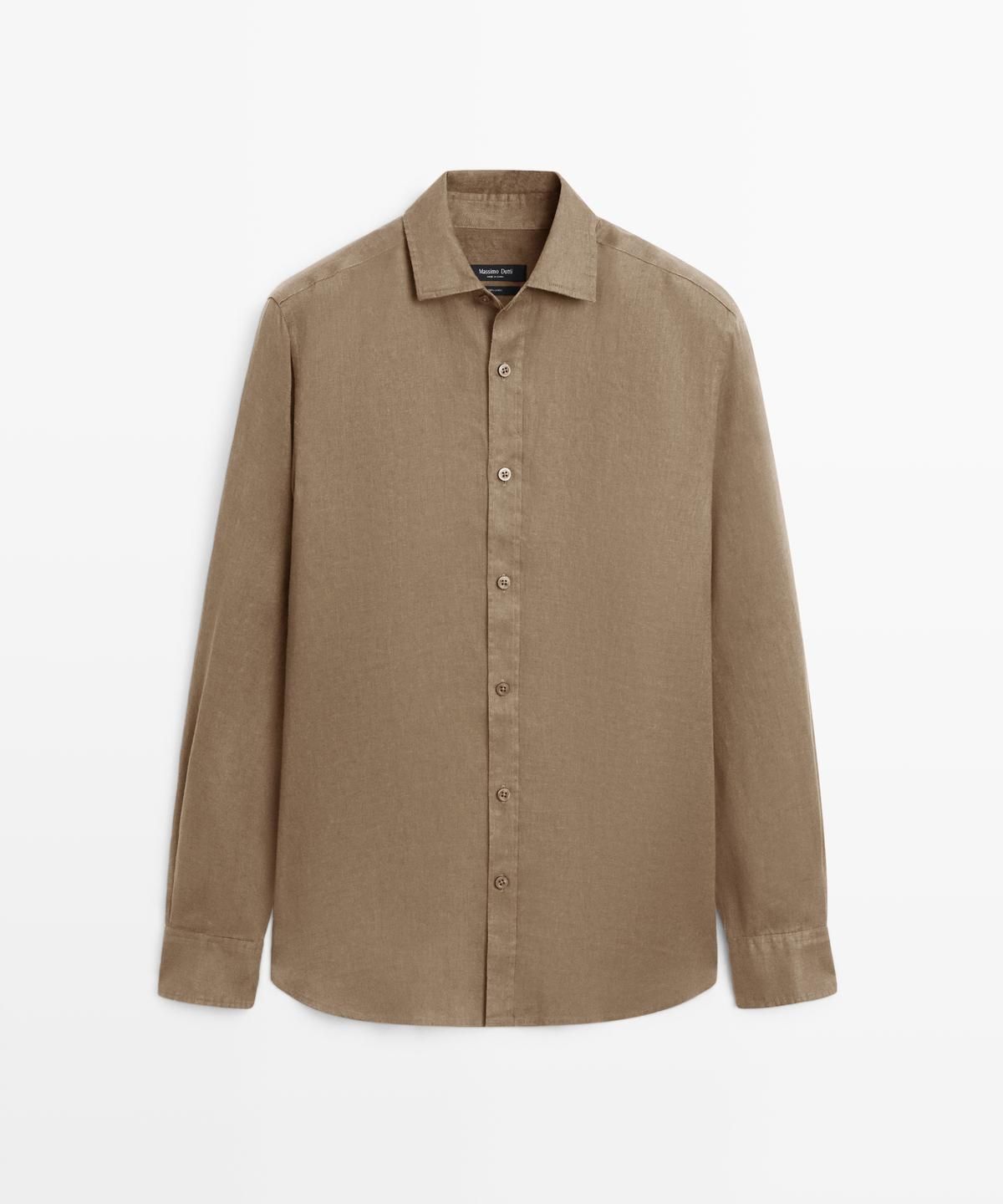 마시모두띠(MASSIMO DUTTI) 100% 린넨 슬림핏 셔츠