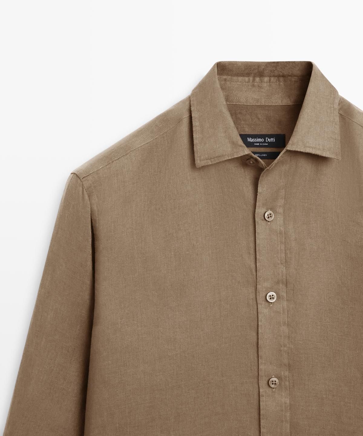마시모두띠(MASSIMO DUTTI) 100% 린넨 슬림핏 셔츠