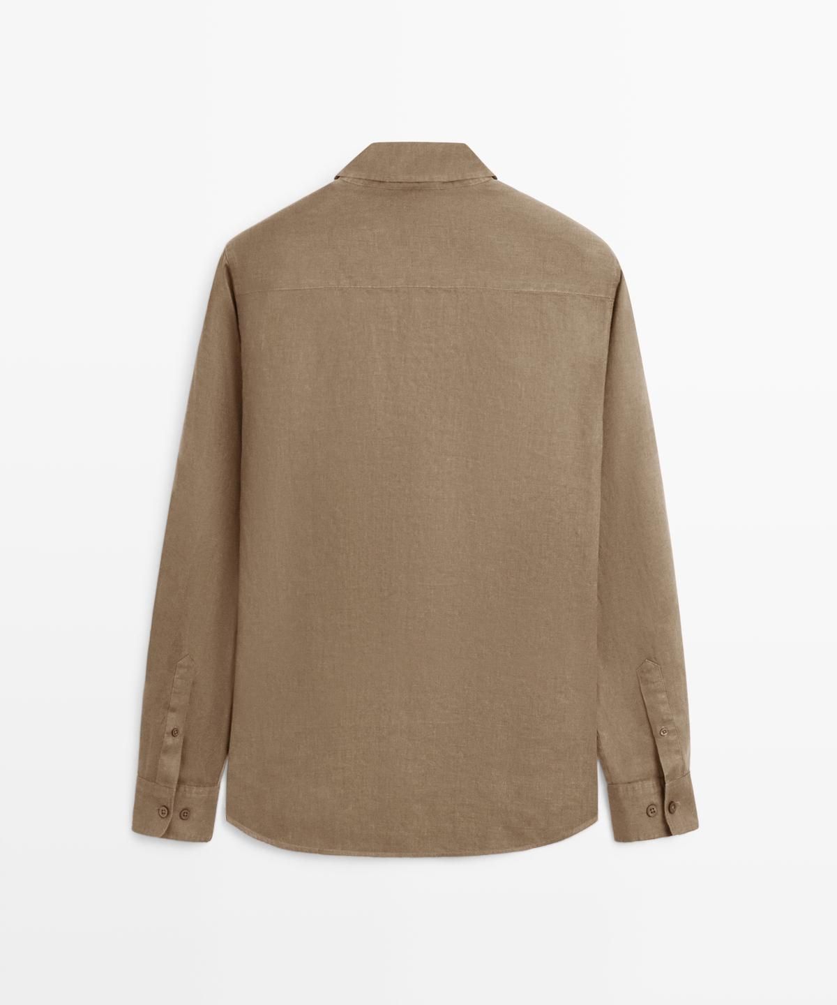 마시모두띠(MASSIMO DUTTI) 100% 린넨 슬림핏 셔츠