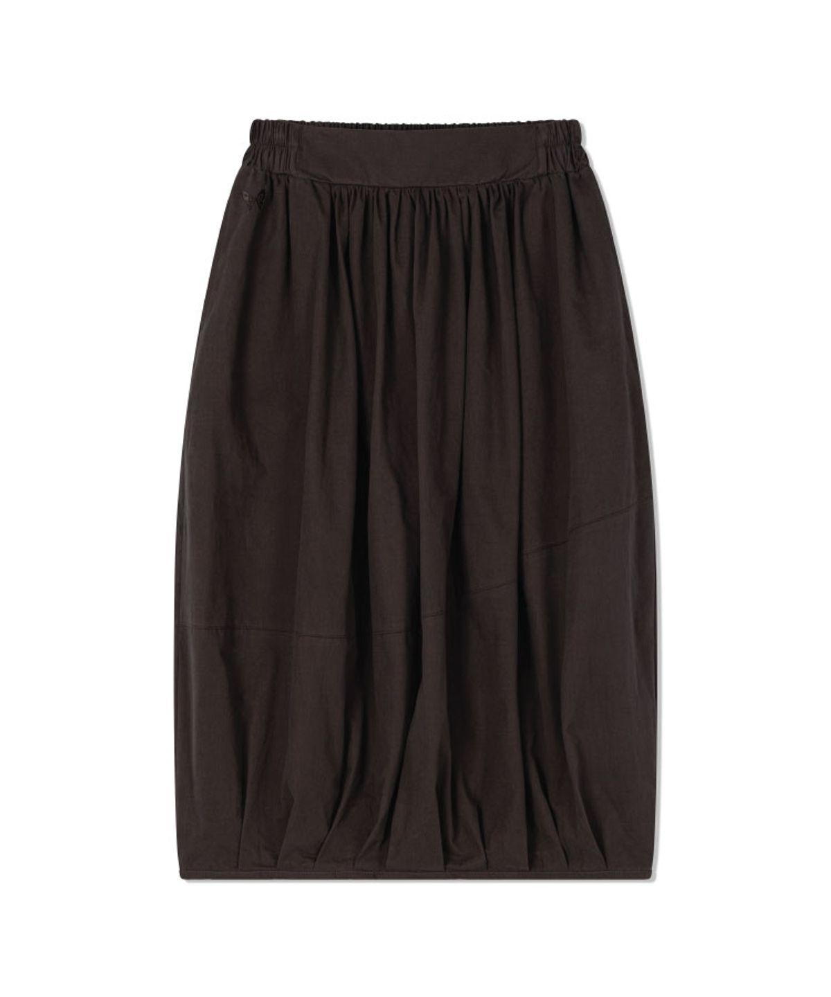 구월십일(GUWOLSIBIL) COTTON BANDING PUMP SKIRT DARK BROWN