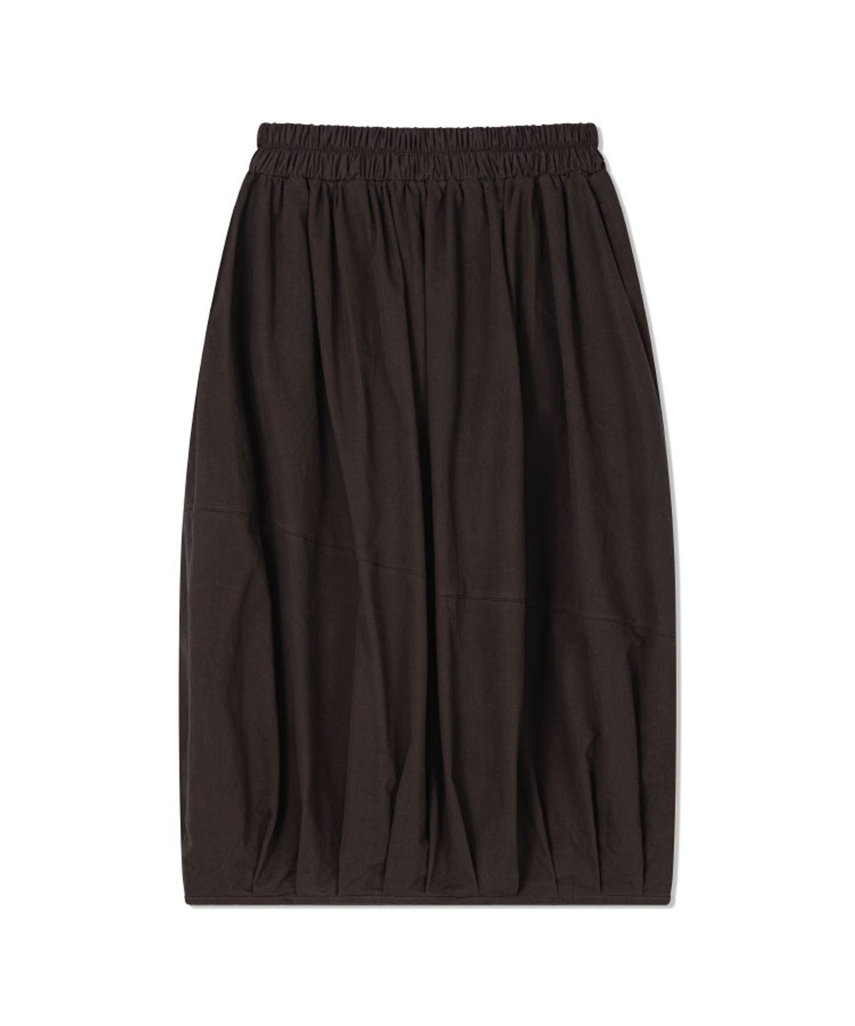 구월십일(GUWOLSIBIL) COTTON BANDING PUMP SKIRT DARK BROWN