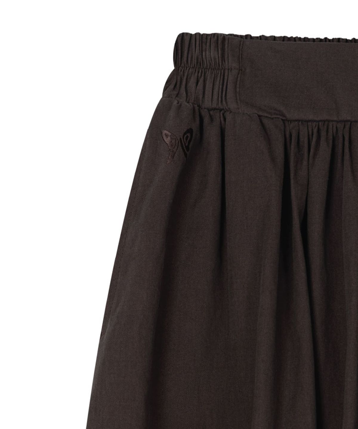 구월십일(GUWOLSIBIL) COTTON BANDING PUMP SKIRT DARK BROWN