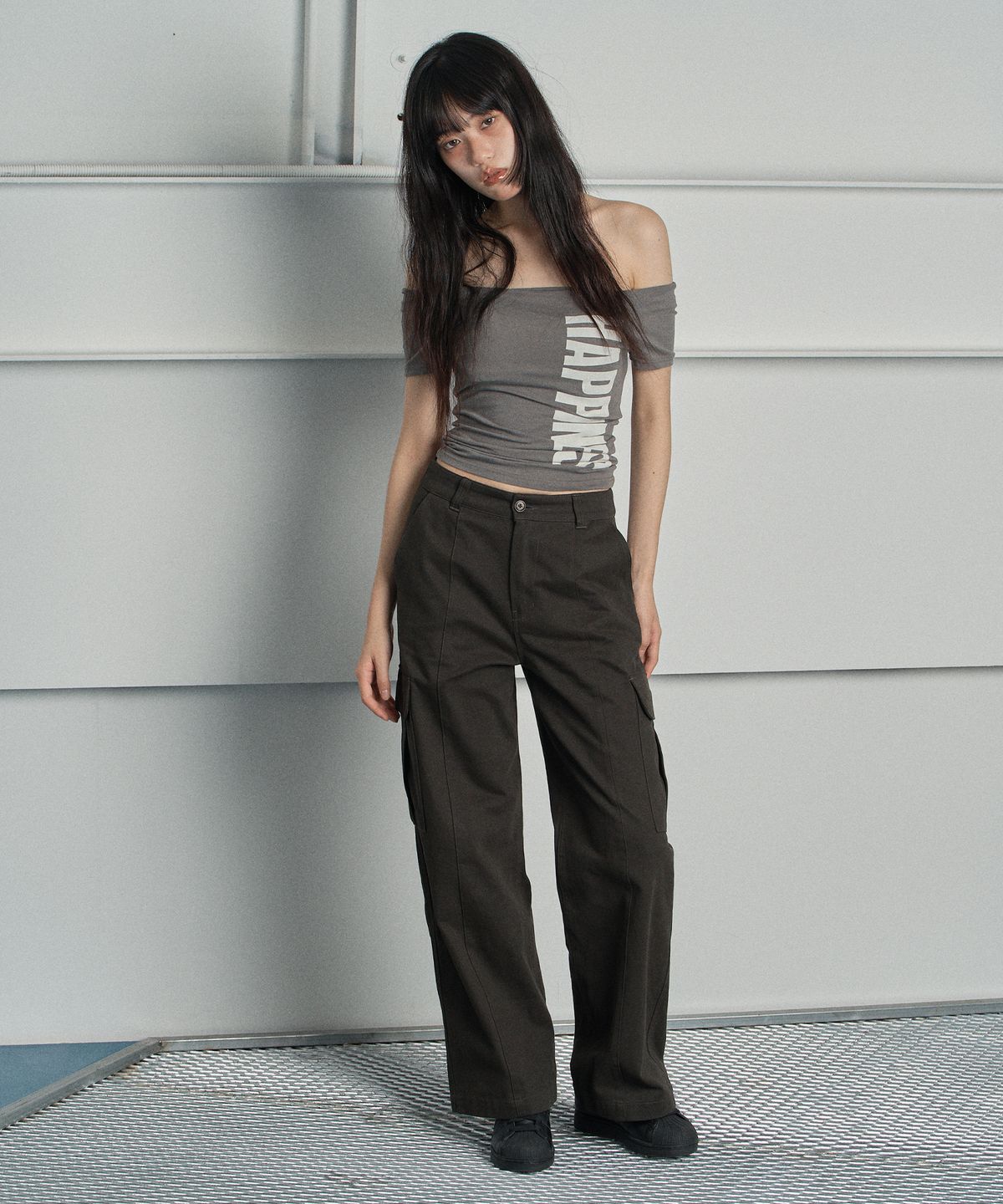 스웨이글로우(SWAYGLOW) 솔리드 카고 팬츠 Dark Gray
