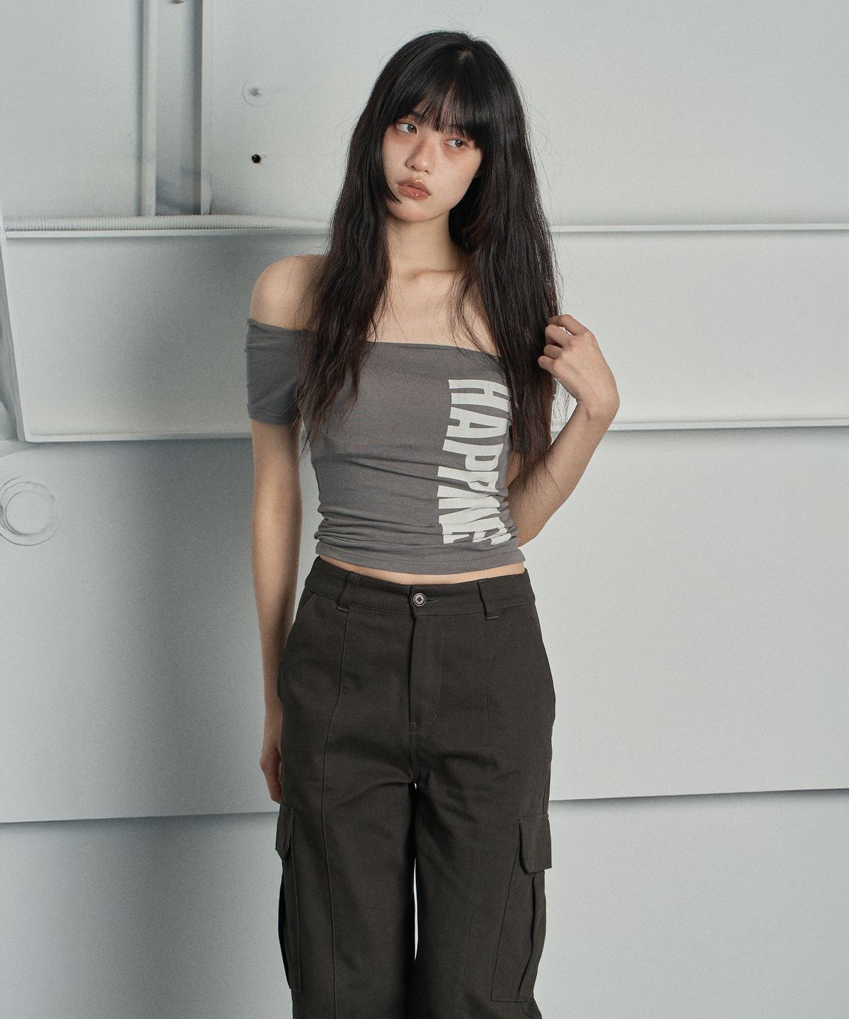 스웨이글로우(SWAYGLOW) 솔리드 카고 팬츠 Dark Gray