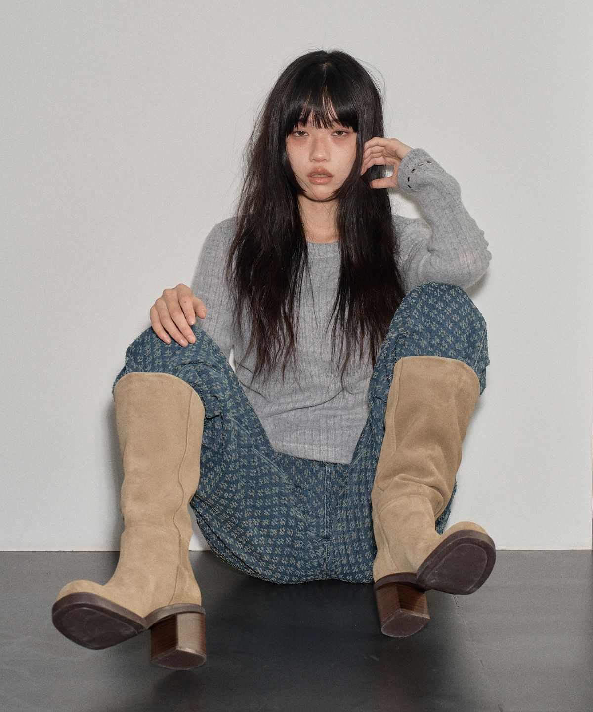스웨이글로우(SWAYGLOW) 스노우 펀칭 데님팬츠 Indigo