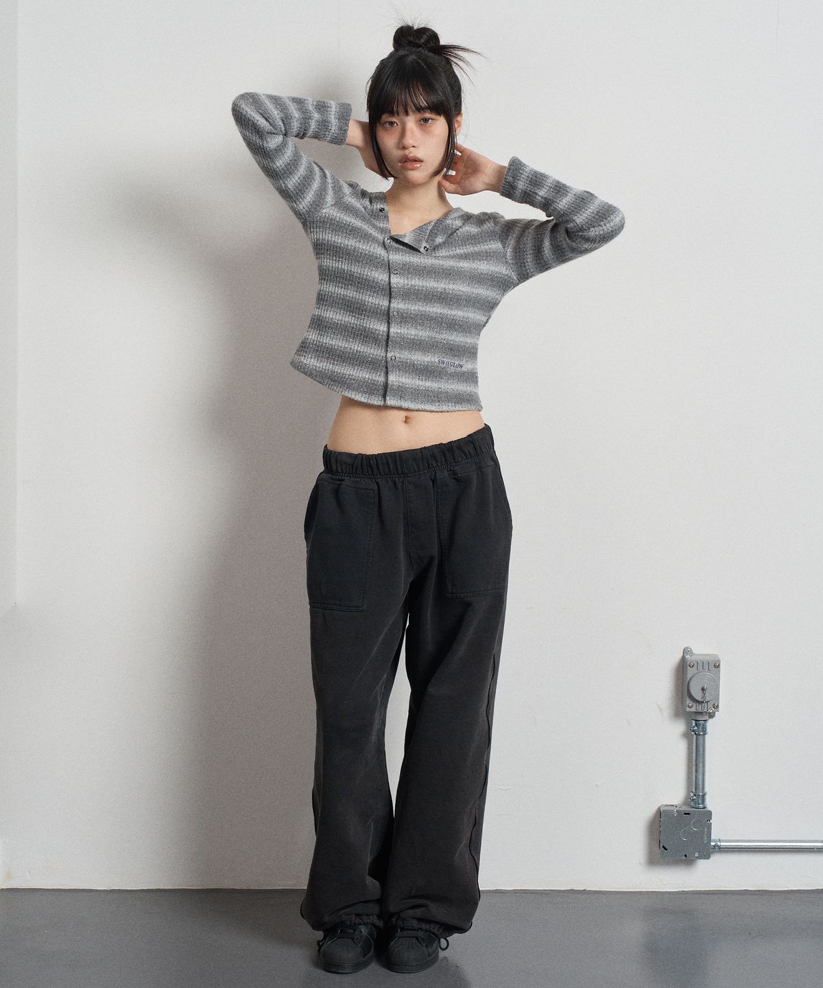스웨이글로우(SWAYGLOW) 옴브레 가디건 Melange Gray
