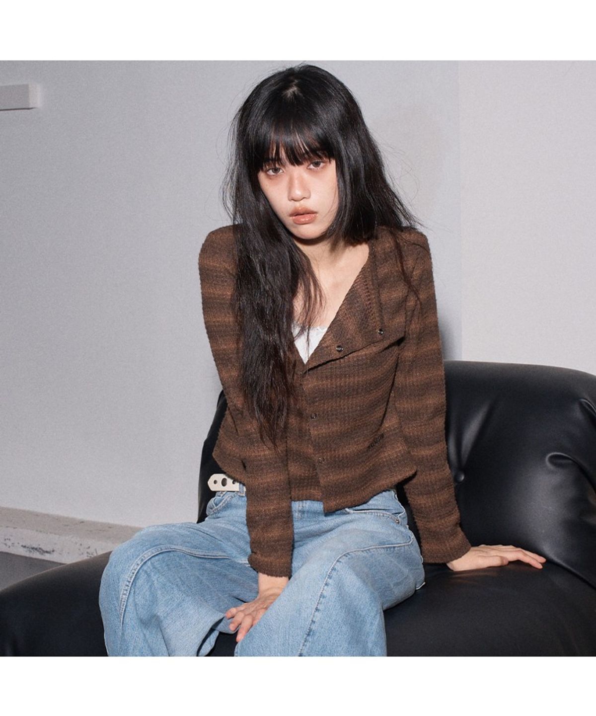 스웨이글로우(SWAYGLOW) 옴브레 가디건 Brown