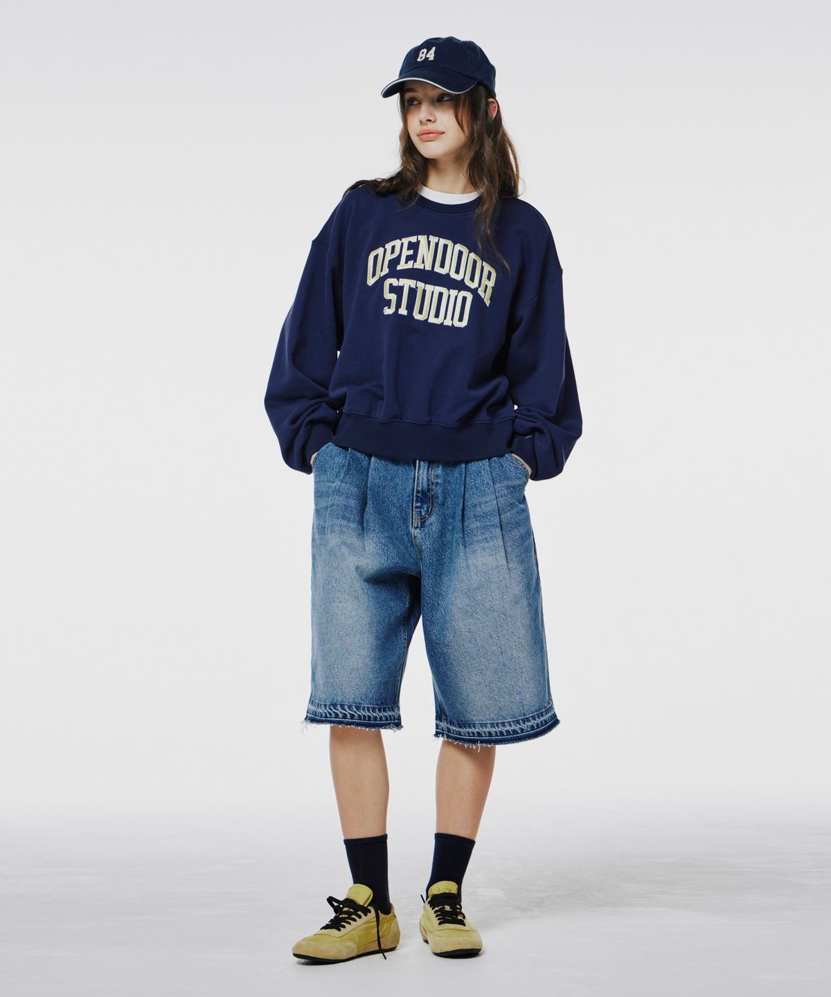 오픈도어스튜디오(OPENDOORSTUDIO) Opendoor crop mtm Navy
