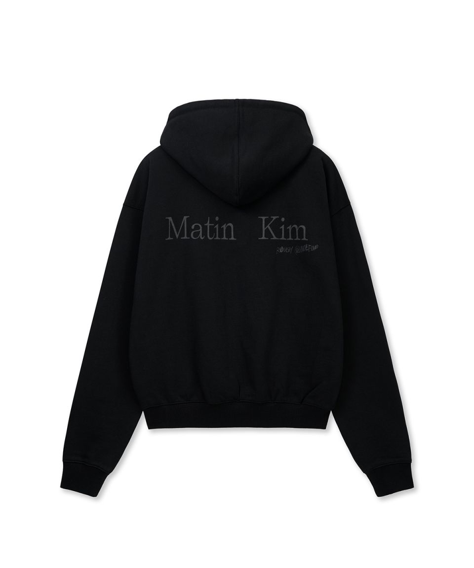 MUSINSA公式 | MATIN KIM BACK LOGO ESSENTIAL HOODY ZIP UP IN BLACK