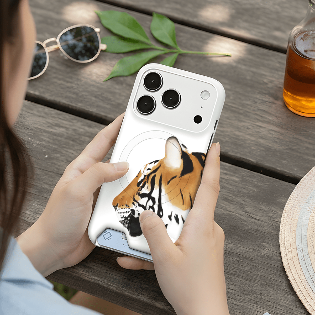 아칸(AKAN) 로즈레드 TIGER 맥세이프 카드슬라이드 케이스