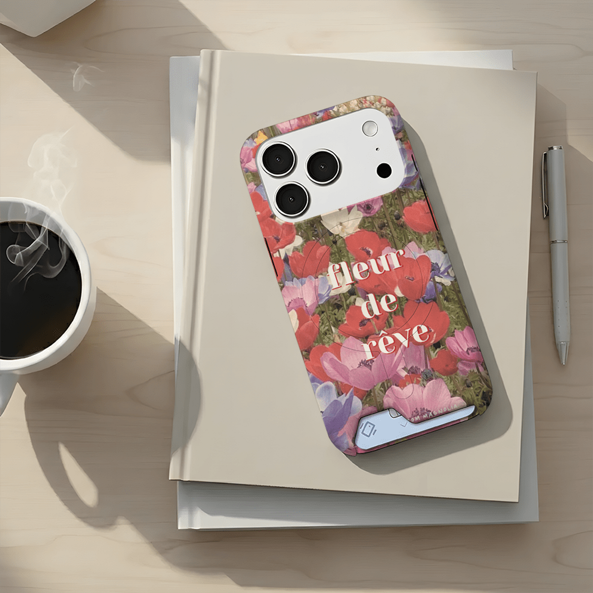 아칸(AKAN) 목련 fleur de reve 맥세이프 카드슬라이드 케이스