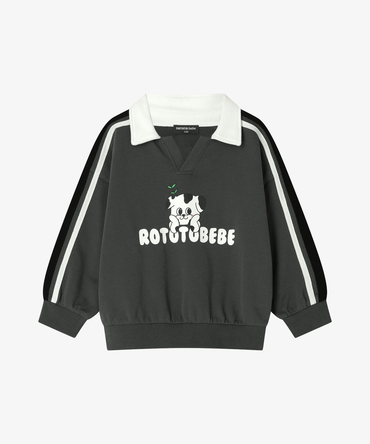 로토토베베(ROTOTOBEBE) 미니쭈리 카라 테이핑 셋업 차콜 RO6ACSE12G3