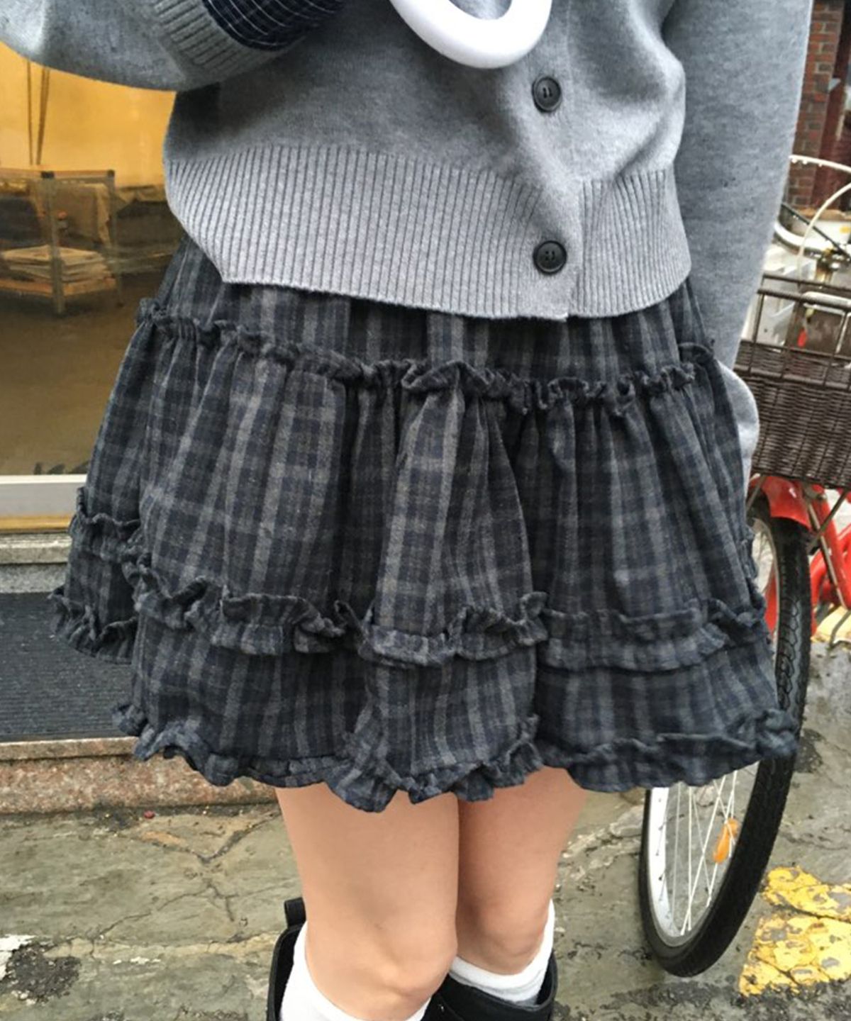 미쏘(MIXXO) 체크셔츠 레이어드 가디건 RE CKFV07T_MIWCKG33QT