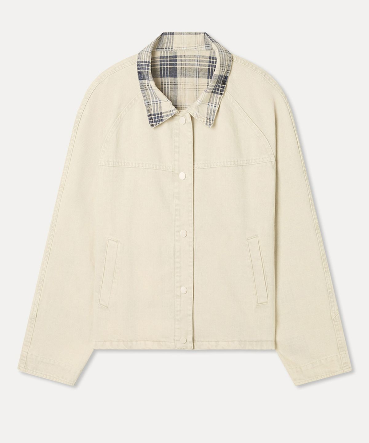 미쏘(MIXXO) 체크 배색 자켓_MIWJKG31SS