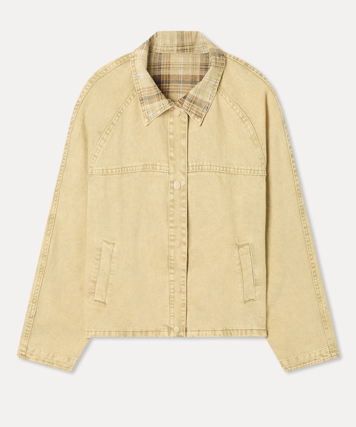 미쏘(MIXXO) 체크 배색 자켓_MIWJKG31SS