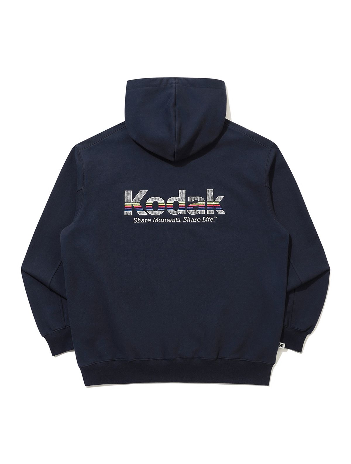 코닥(KODAK) 레인보우 후드 티셔츠 NAVY