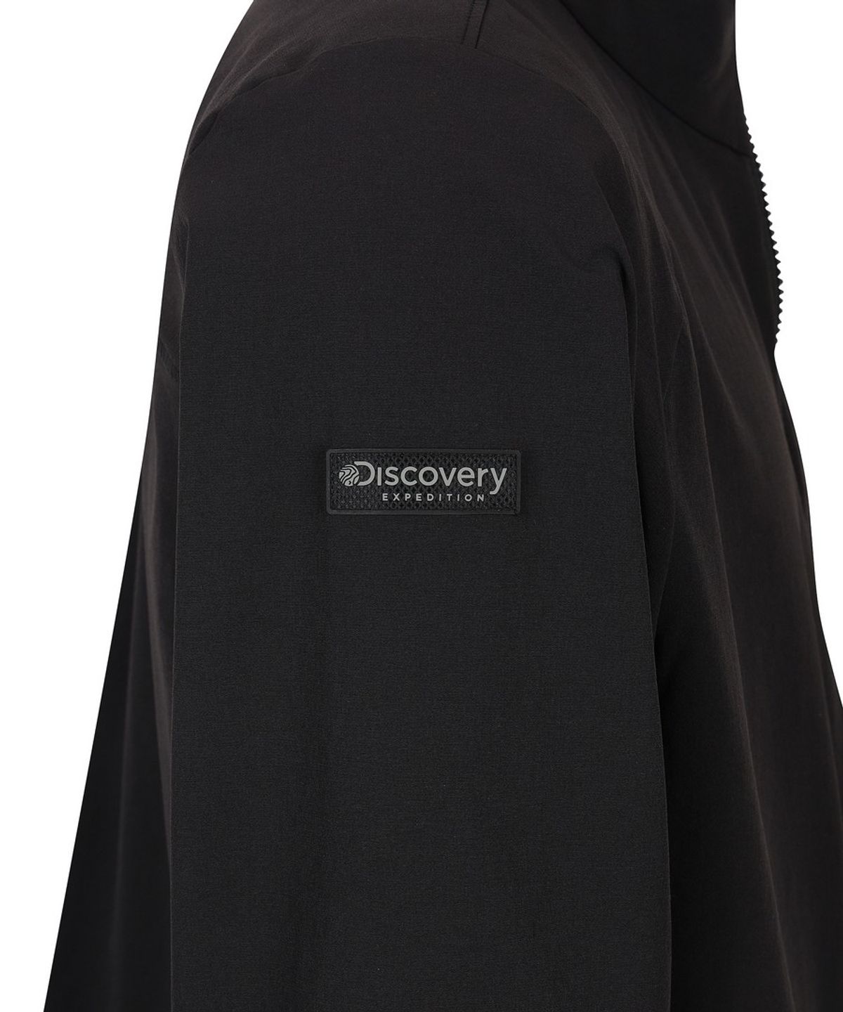 디스커버리 익스페디션(DISCOVERY EXPEDITION) 남성 아웃도어 우븐 하이넥 트레이닝 자켓 (BLACK)