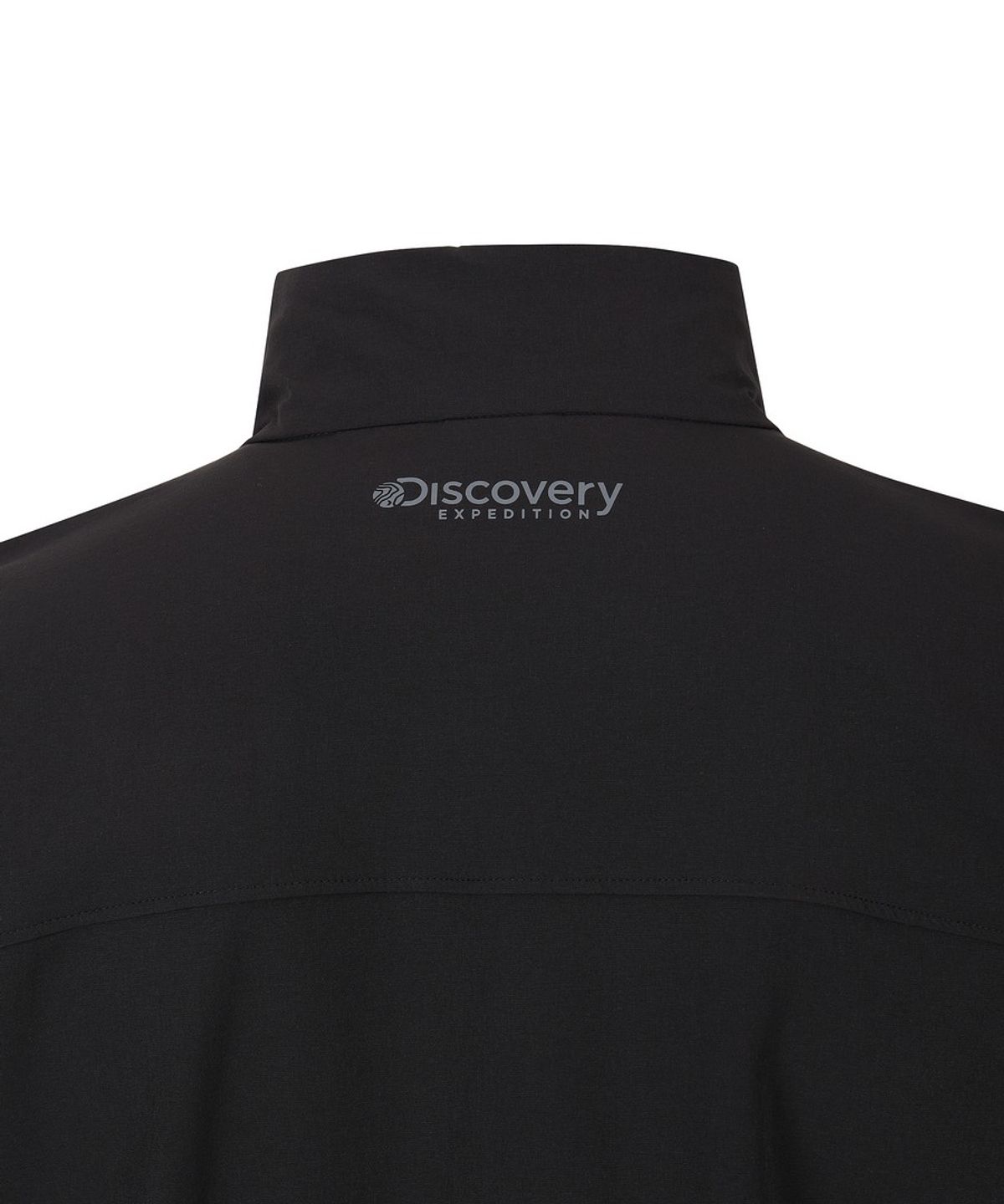 디스커버리 익스페디션(DISCOVERY EXPEDITION) 남성 아웃도어 우븐 하이넥 트레이닝 자켓 (BLACK)