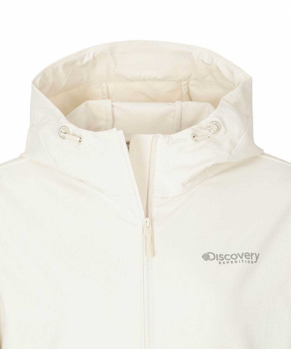 디스커버리 익스페디션(DISCOVERY EXPEDITION) 여성 에센셜 후드 일체형 소프트쉘 자켓 (L/CREAM)