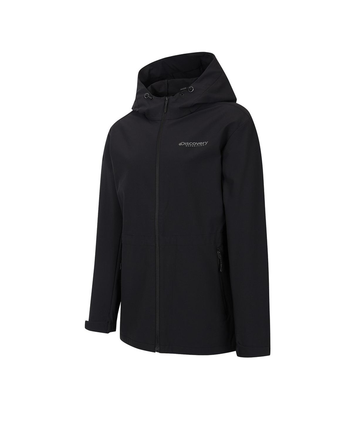 디스커버리 익스페디션(DISCOVERY EXPEDITION) 여성 에센셜 후드 일체형 소프트쉘 자켓 (BLACK)