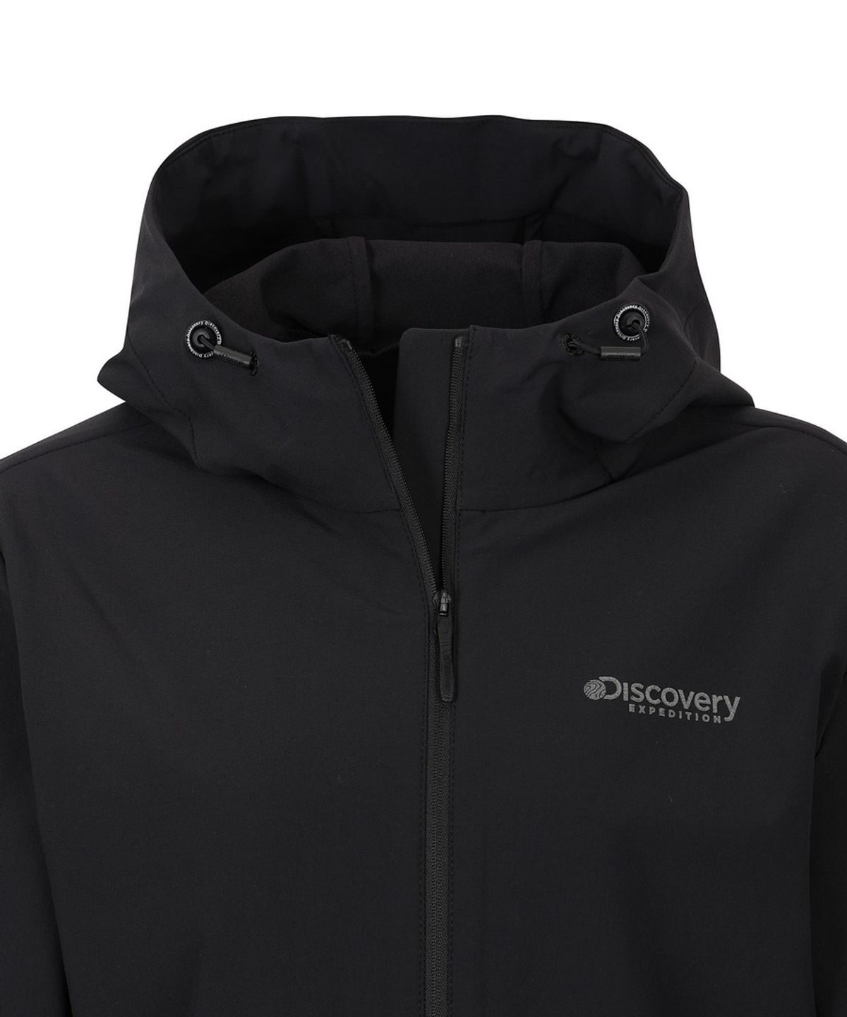 디스커버리 익스페디션(DISCOVERY EXPEDITION) 여성 에센셜 후드 일체형 소프트쉘 자켓 (BLACK)