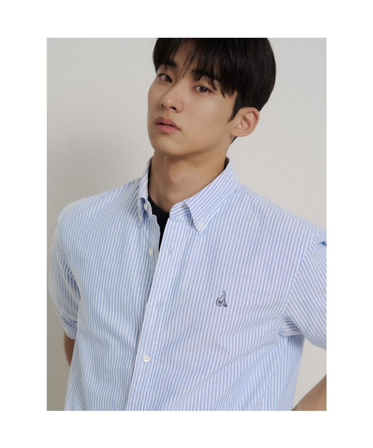 빈폴 멘(BEANPOLE MEN) [Essential] 남녀공용 옥스퍼드 스트라이프 셔츠  스카이 블루