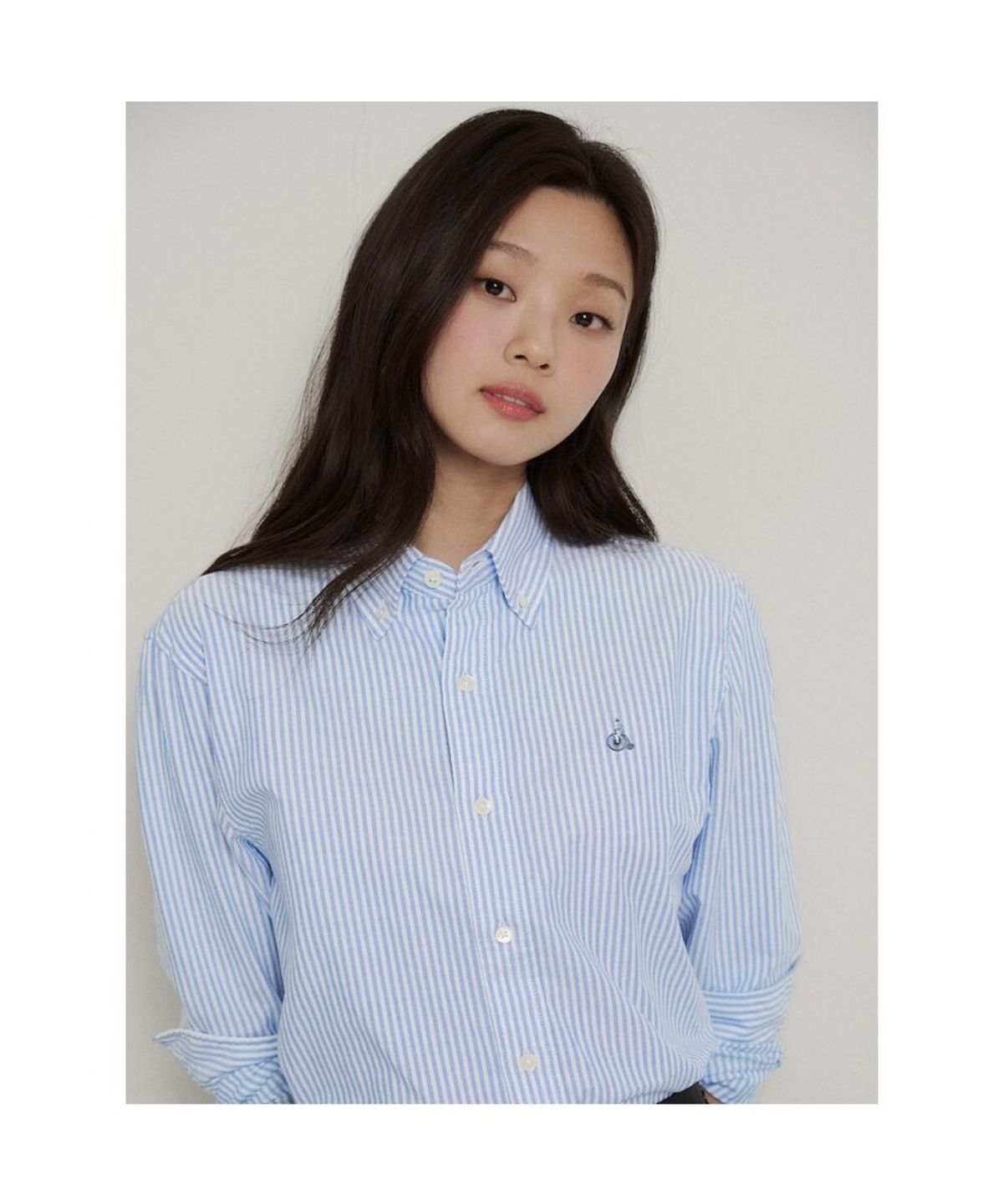 빈폴 멘(BEANPOLE MEN) [Essential] 남녀공용 옥스퍼드 스트라이프 셔츠  스카이 블루