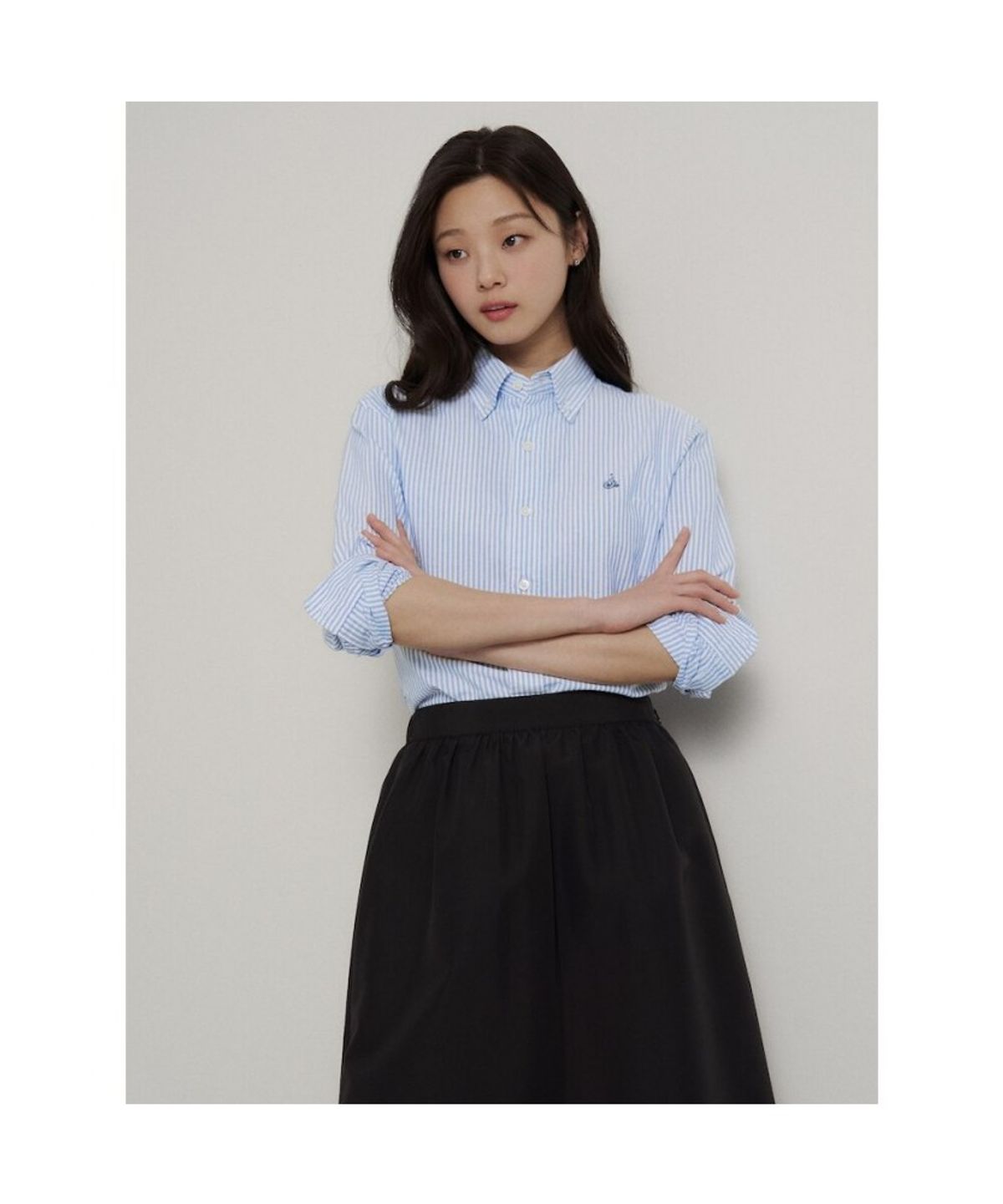 빈폴 멘(BEANPOLE MEN) [Essential] 남녀공용 옥스퍼드 스트라이프 셔츠  스카이 블루
