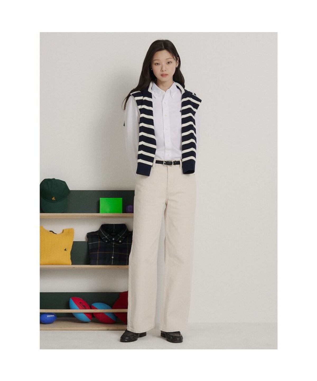 빈폴 멘(BEANPOLE MEN) [Essential] 남녀공용 옥스퍼드 솔리드 셔츠  화이트