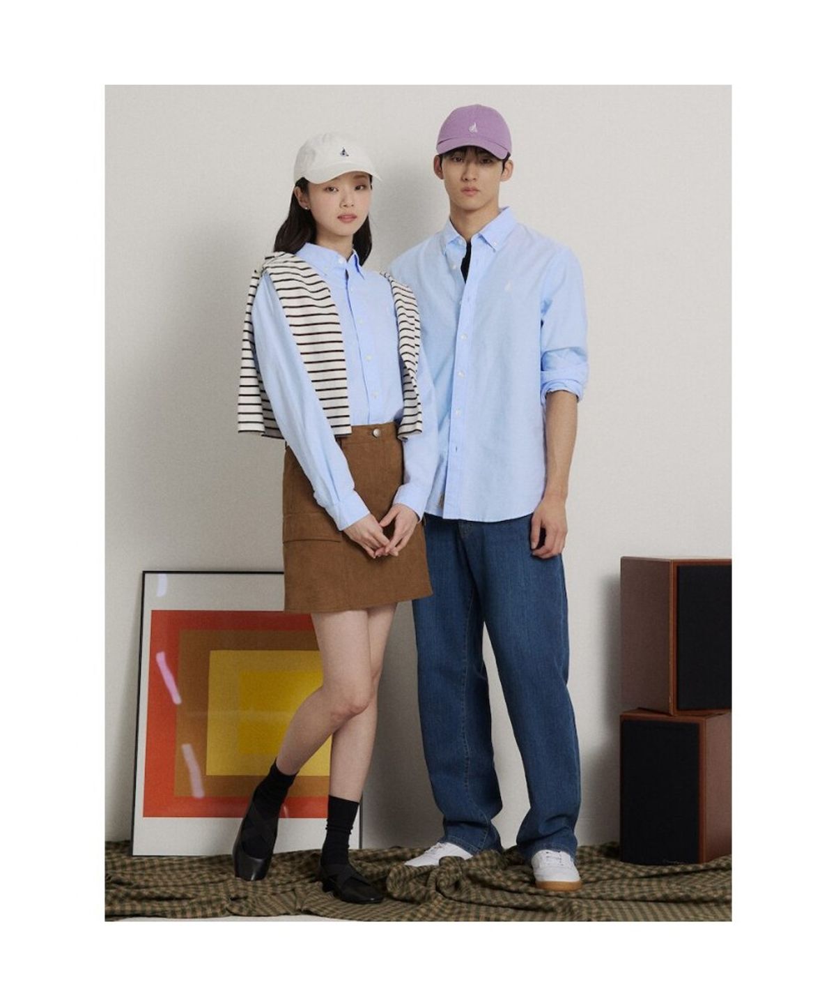 빈폴 멘(BEANPOLE MEN) [Essential] 남녀공용 옥스퍼드 솔리드 셔츠  스카이 블루