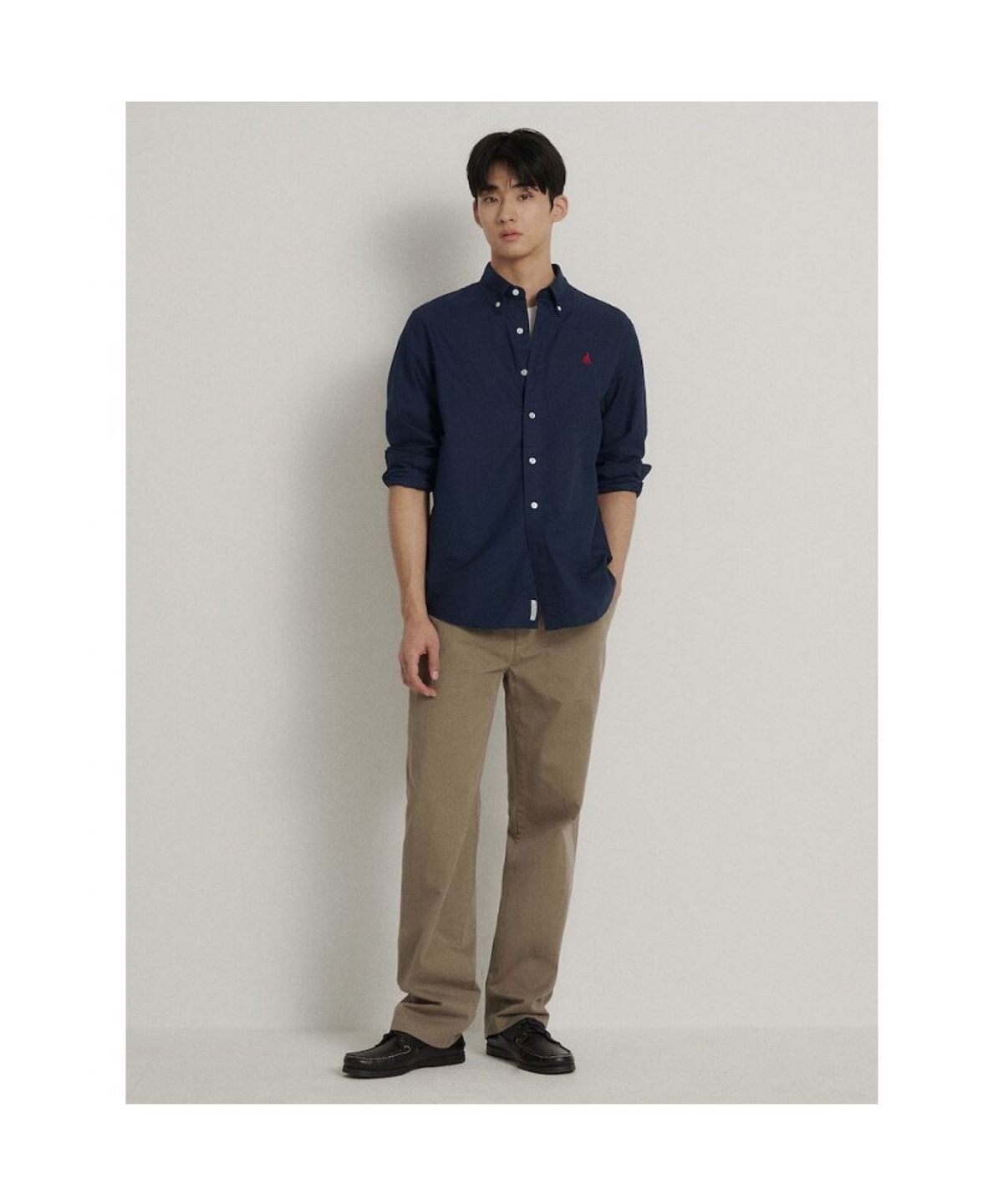 빈폴 멘(BEANPOLE MEN) [Essential] 남녀공용 옥스퍼드 솔리드 셔츠  네이비