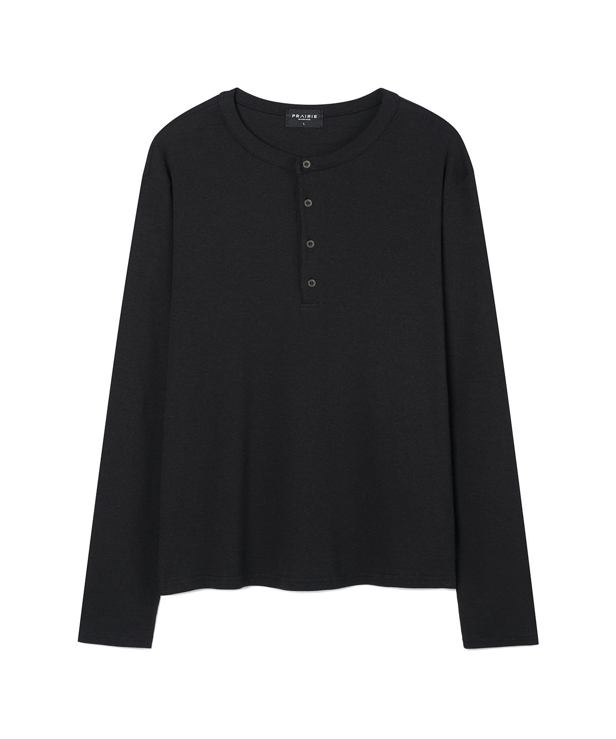 프레리(PRAIRIE) 헨리넥 골지 롱슬리브 (BLACK)