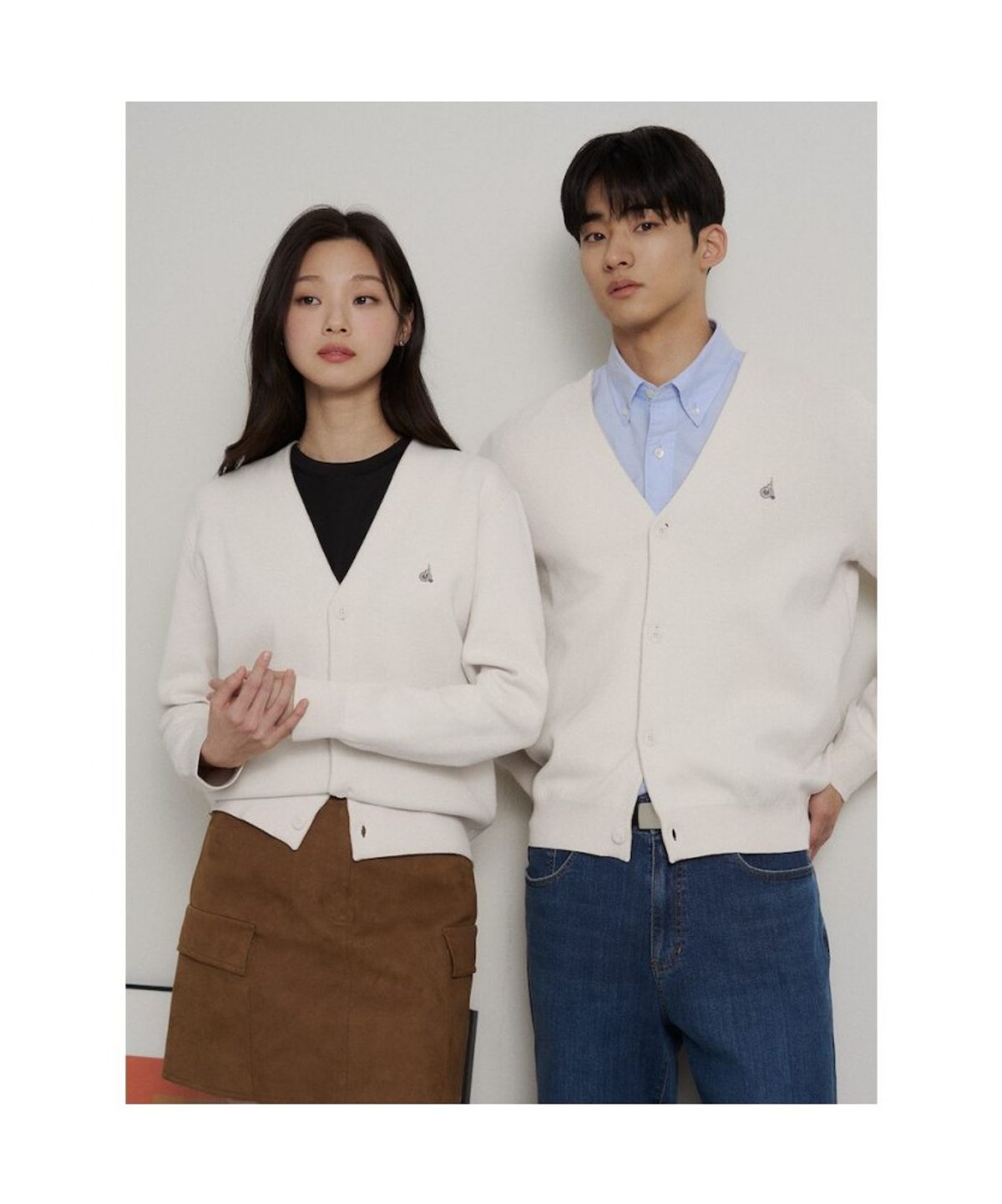 빈폴 멘(BEANPOLE MEN) [Essential] 남녀공용 코튼 베럴비 카디건  아이보리
