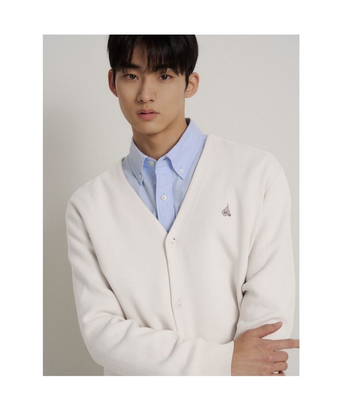 빈폴 멘(BEANPOLE MEN) [Essential] 남녀공용 코튼 베럴비 카디건  아이보리