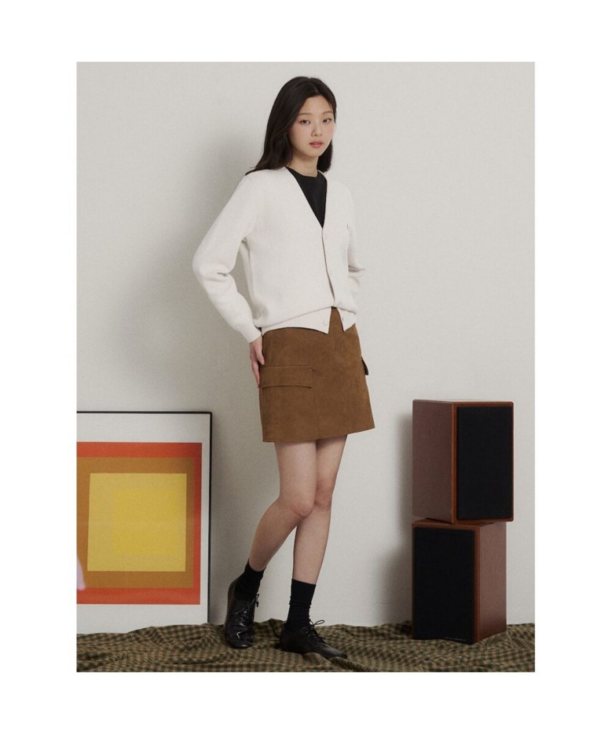 빈폴 멘(BEANPOLE MEN) [Essential] 남녀공용 코튼 베럴비 카디건  아이보리