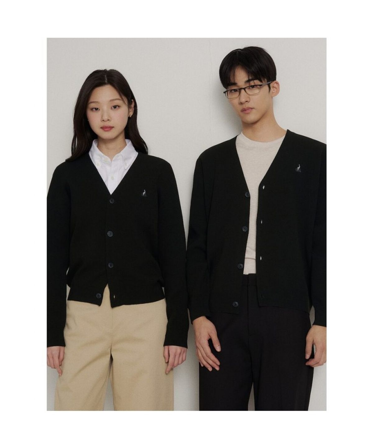 빈폴 멘(BEANPOLE MEN) [Essential] 남녀공용 코튼 베럴비 카디건  블랙