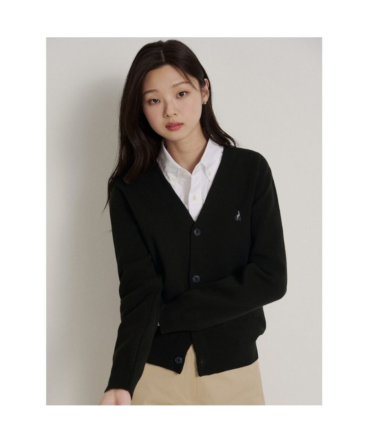 빈폴 멘(BEANPOLE MEN) [Essential] 남녀공용 코튼 베럴비 카디건  블랙