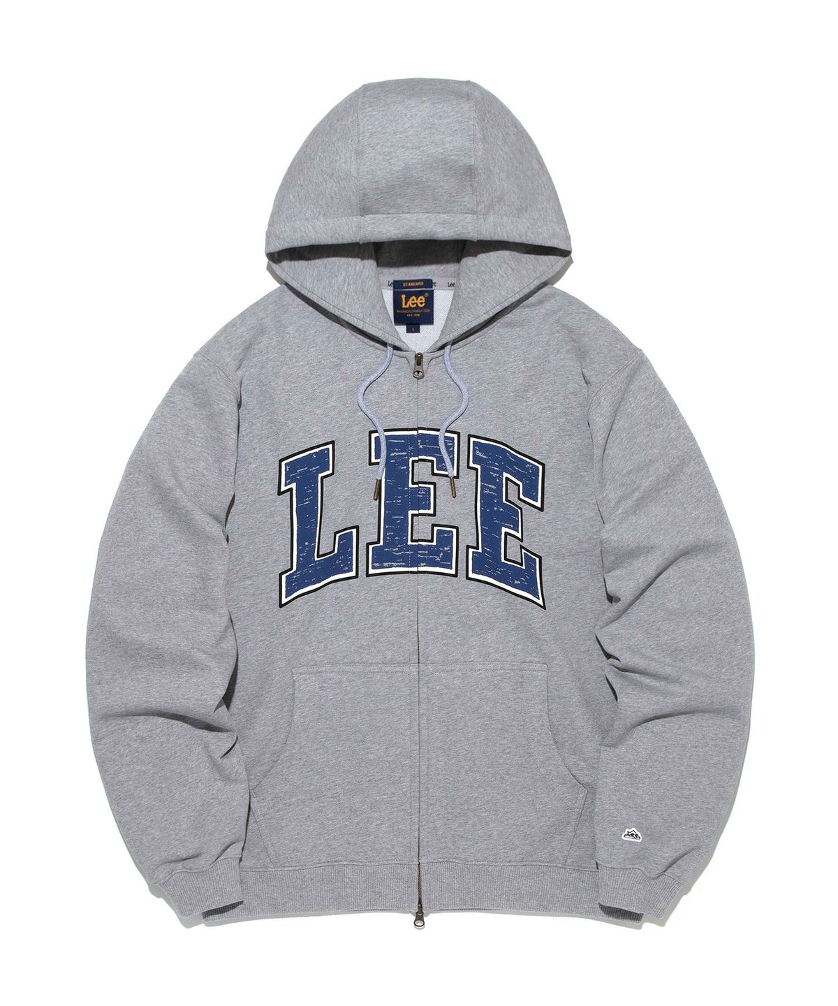 리(LEE) 컬리지 로고 후드 집업 그레이