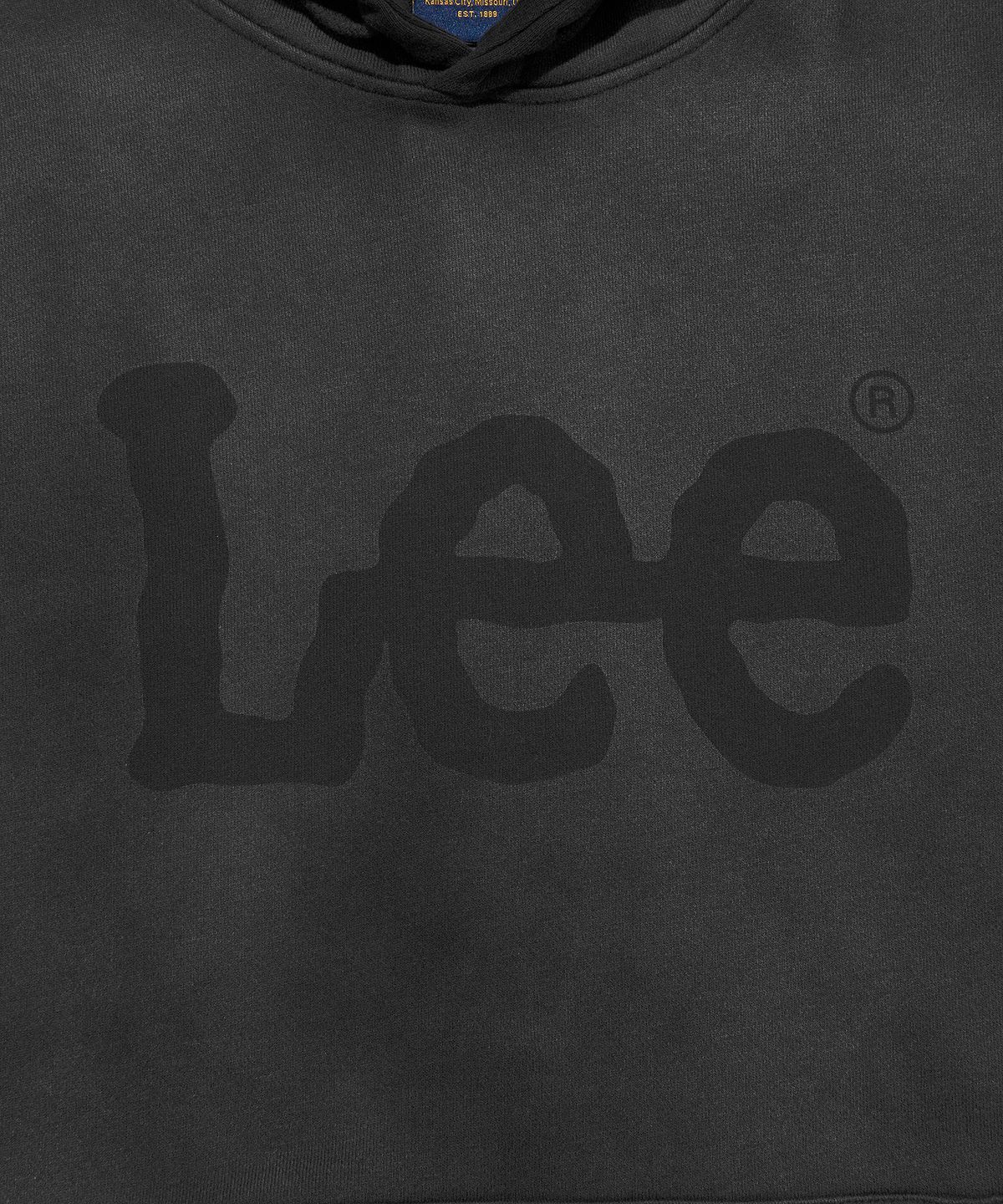 리(LEE) 빅 트위치 스프레이 로고 후드 챠콜