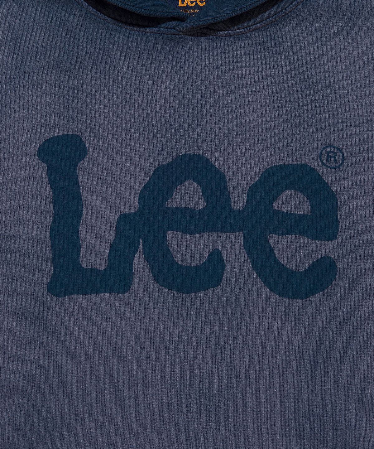 리(LEE) 빅 트위치 스프레이 로고 후드 블루