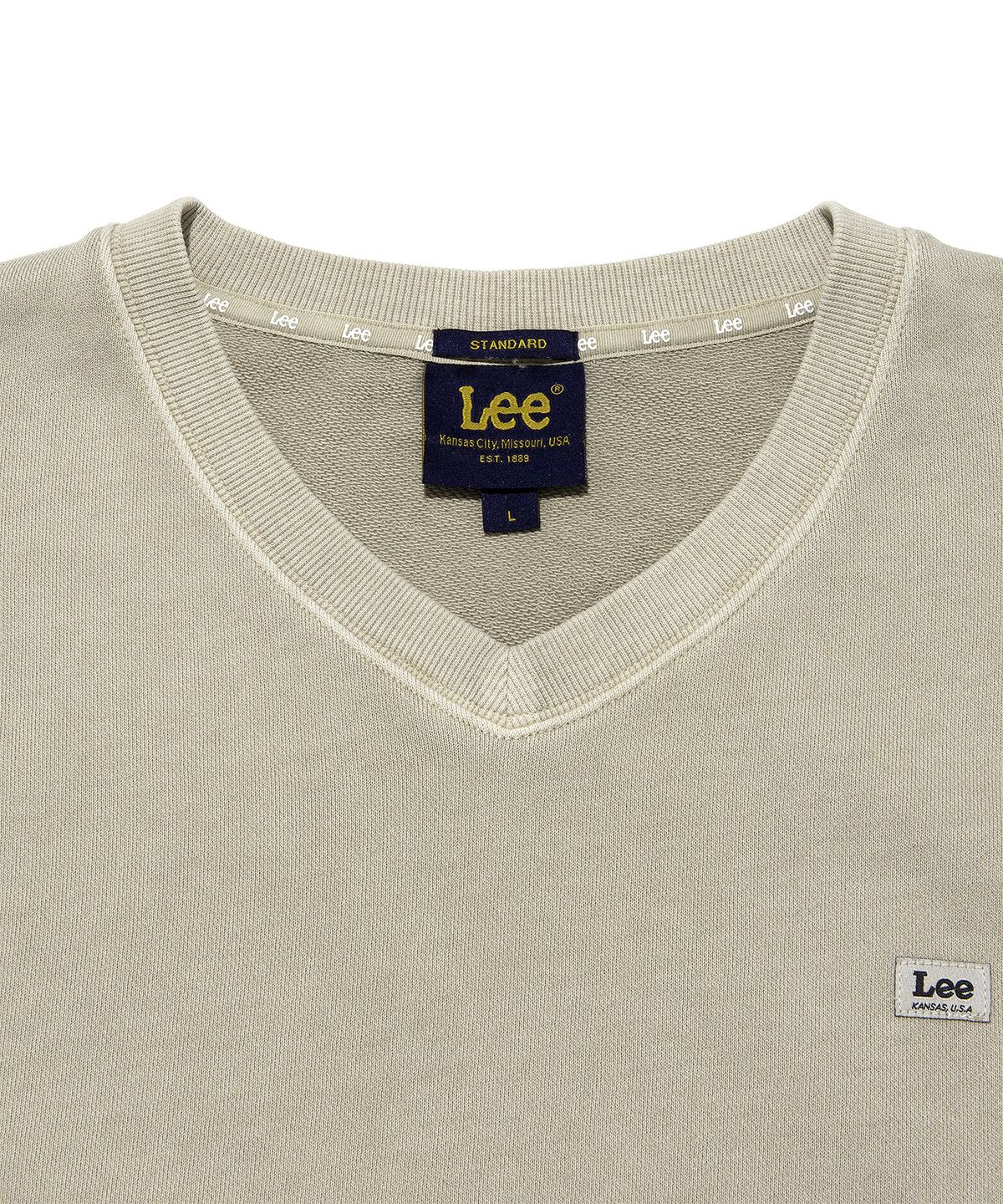 리(LEE) 다이드 라벨 스웻 베스트 피그먼트 그레이