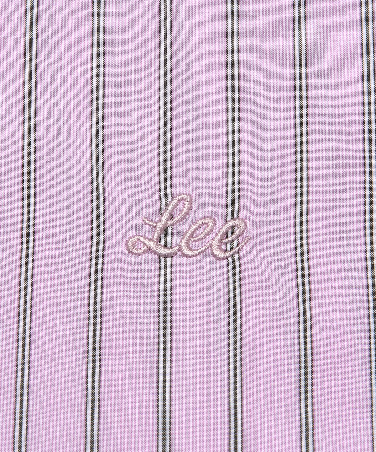 리(LEE) 우먼 스트라이프 오버핏 셔츠 핑크