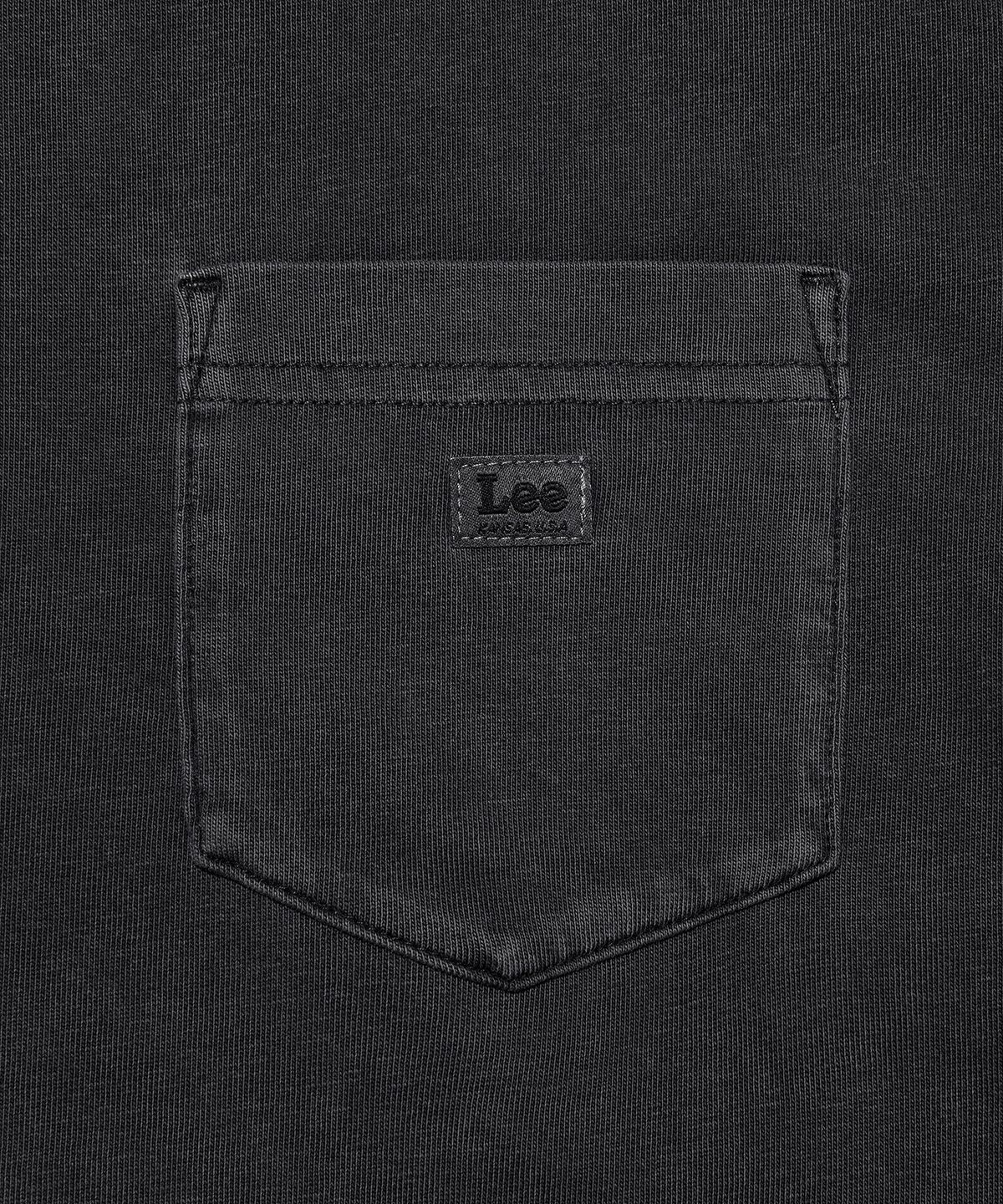 리(LEE) 다이드 라벨 긴팔 티셔츠 피그먼트 챠콜