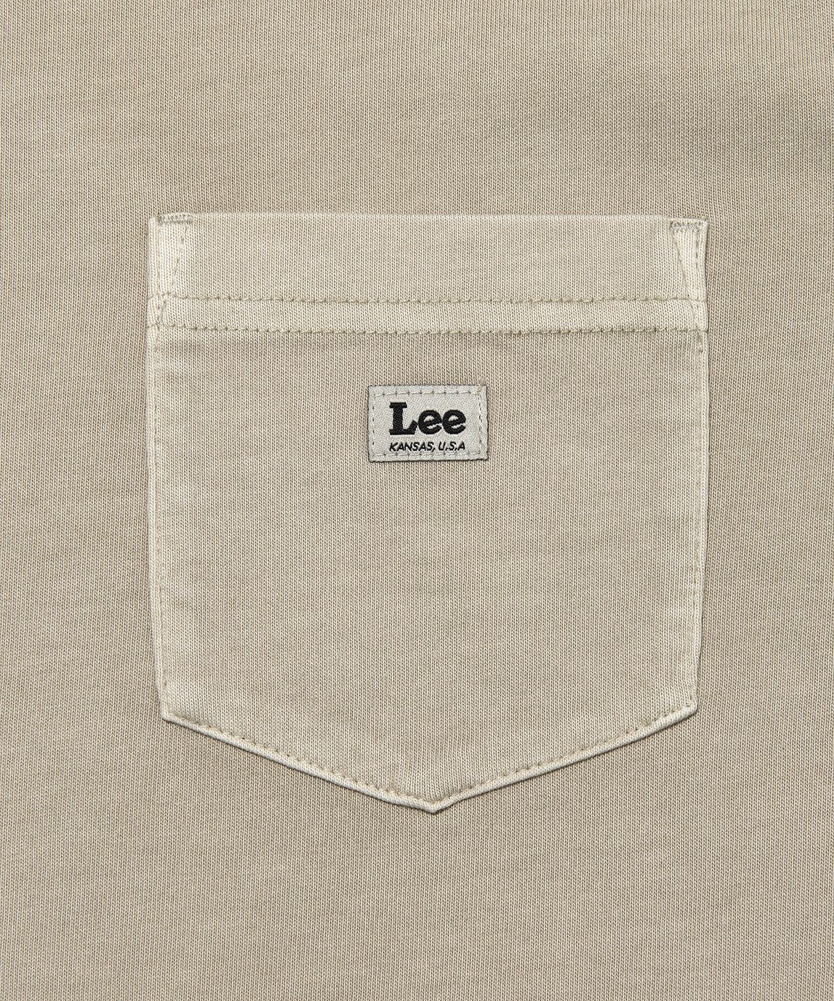 리(LEE) 다이드 라벨 긴팔 티셔츠 피그먼트 그레이