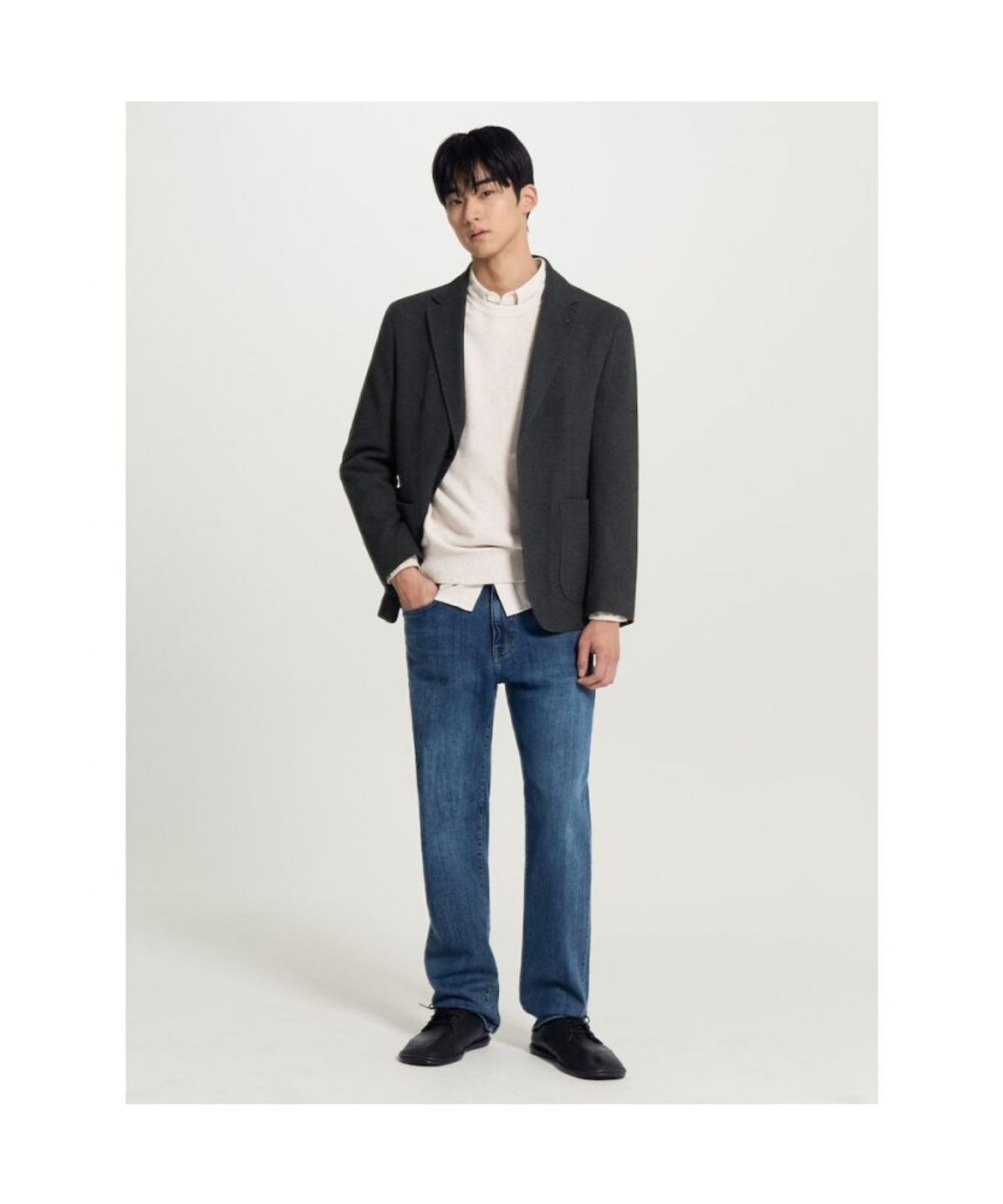 빈폴 멘(BEANPOLE MEN) 프리미엄 저지 솔리드 재킷  그레이