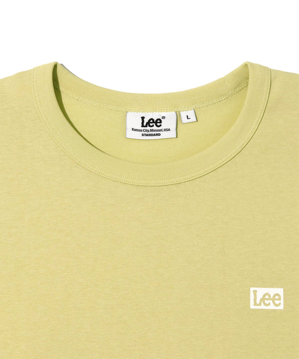 리(LEE) 박스 트위치 로고 반팔 티셔츠 레몬