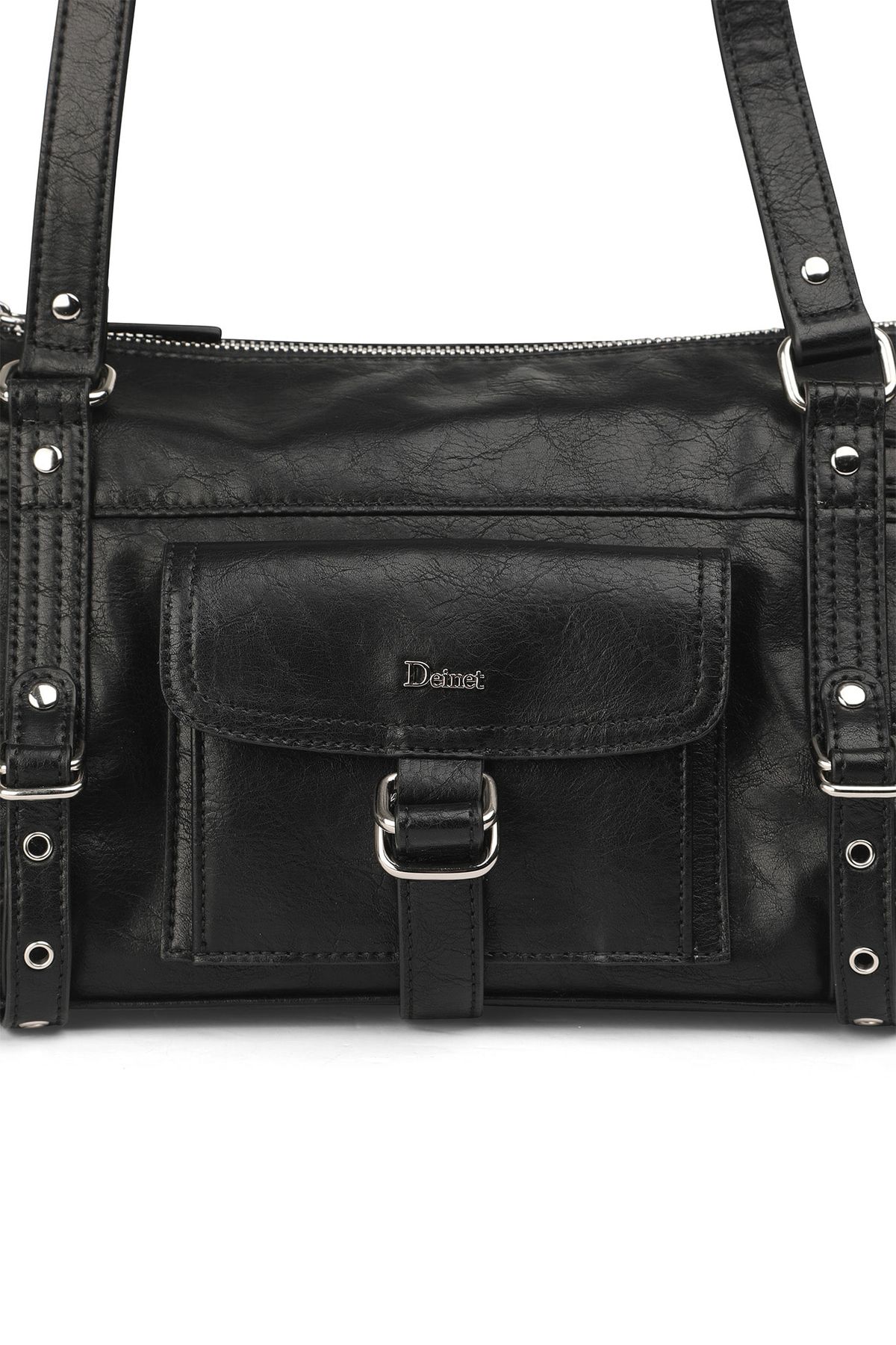 다이닛(DEINET) BELTED POCKET MINI SHOULDER BAG IN BLACK