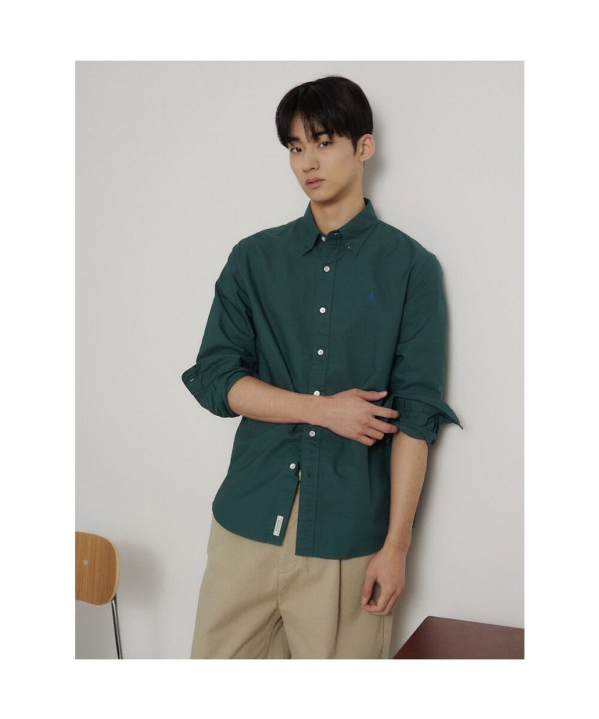 빈폴 멘(BEANPOLE MEN) [Essential] 남녀공용 옥스퍼드 솔리드 셔츠  그린