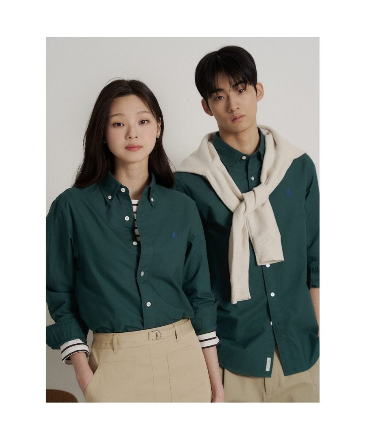 빈폴 멘(BEANPOLE MEN) [Essential] 남녀공용 옥스퍼드 솔리드 셔츠  그린